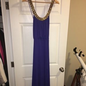 NWT BEBE Embellished Neck Maxi Dress